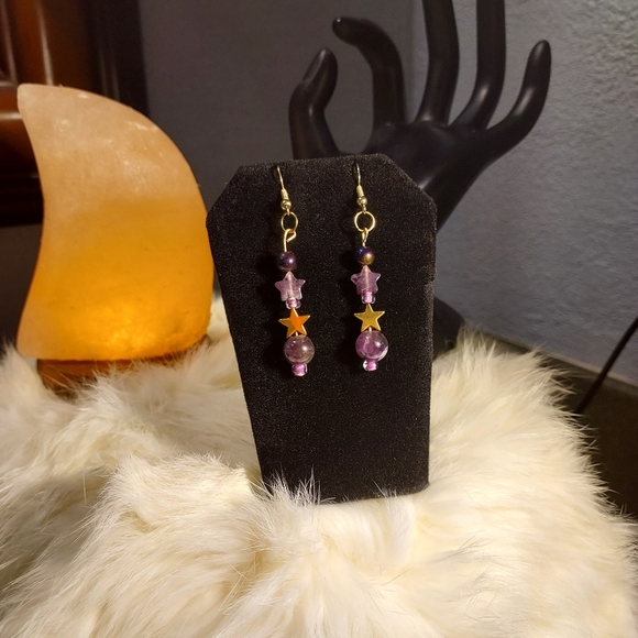 New Amethyst crystal earrings - Picture 2 of 4